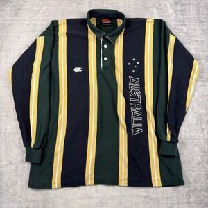 Canterbury Of New Zealand Shirt Mens XL Rugby Polo‎ Striped Australia Vtg 90s